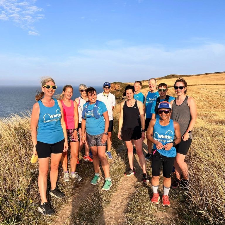 Whitby Running Club Trail Running Whitby runners on a coastal path, trail running in the summer.